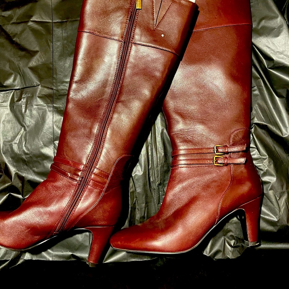Basically never touched stylish Bandolino Brand knee-high heeled boots.